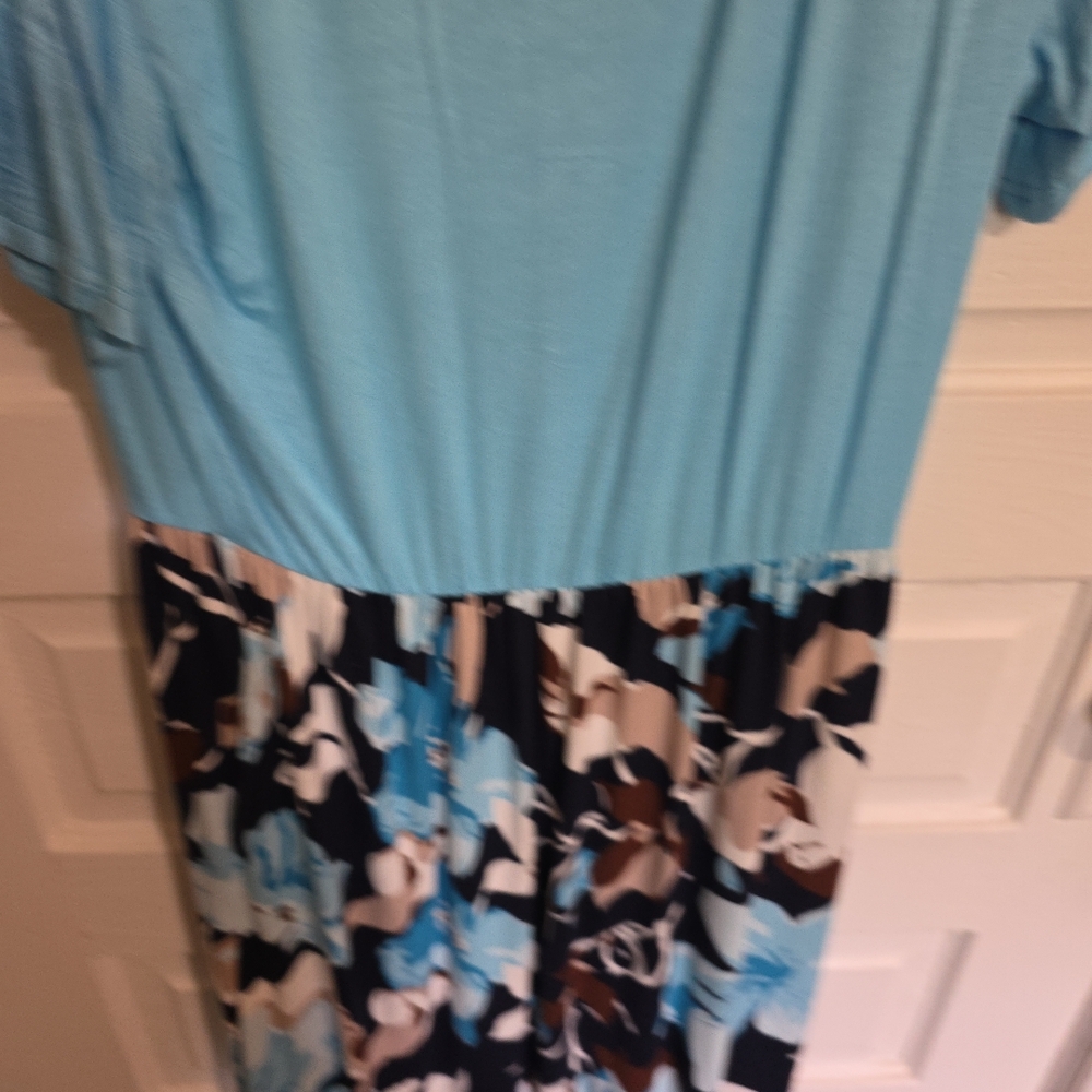 Blue and Black Floral Dress